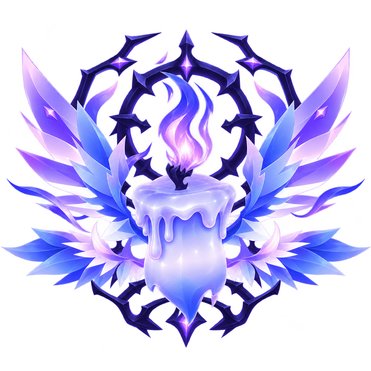 embleme de bougie magique cristalline