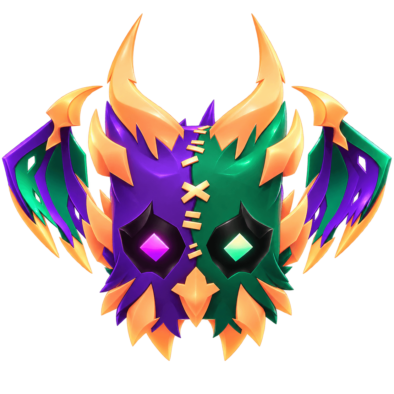 masque mystique aux yeux neon